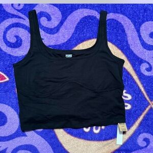 Pink by Victoria Secret cropped black tank.